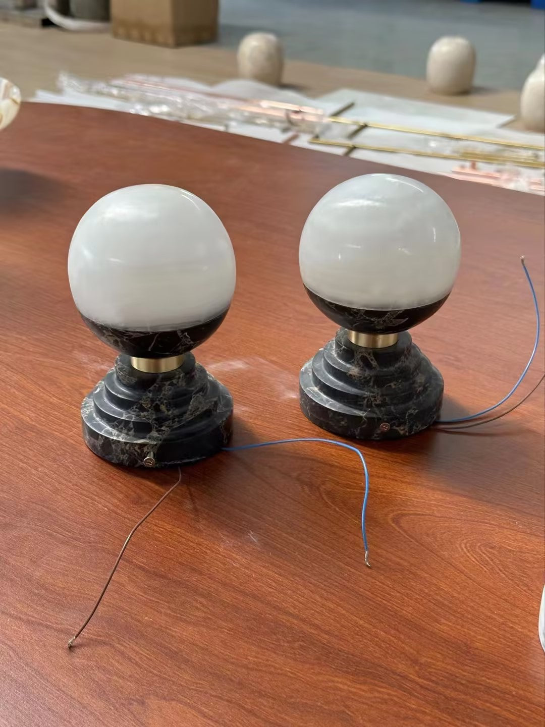 Marble and Alabaster Globe Wall Sconce, product view 9