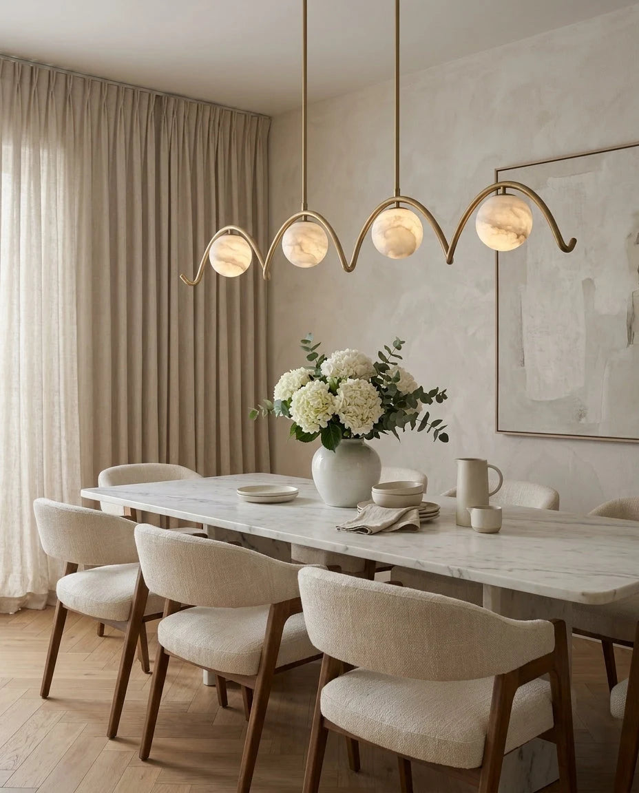 Marvion Alabaster Wave Linear Chandelier, product view 2