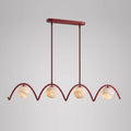 Marvion Alabaster Wave Linear Chandelier — L 140cm x H 23cm / L 55.1″ x H 9.1″ / Red & White