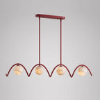 Marvion Alabaster Wave Linear Chandelier — L 140cm x H 23cm / L 55.1″ x H 9.1″ / Red & White