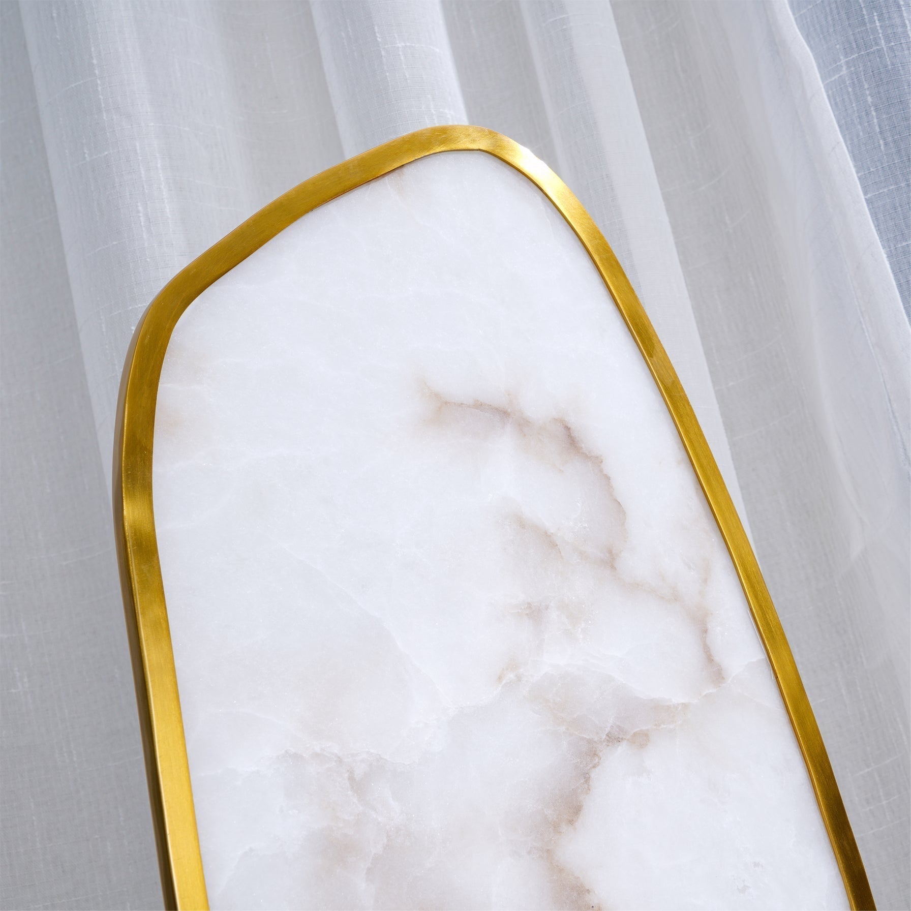 Modern Alabaster And Brass Table Lamp