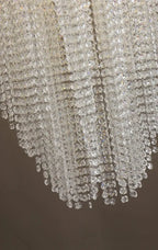 Modern crystal beaded chandelier for foyer high ceiling lighting