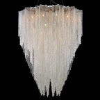 Modern crystal beaded chandelier lifestyle view for foyer