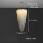 Modern crystal beaded chandelier size and proportion view