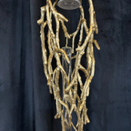 Modern Crystal Glass Drops Chandelier for Staircase with branching teardrop glass pendants