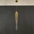 Modern Crystal Glass Drops Chandelier for Staircase gold branching glass pendant chandelier view