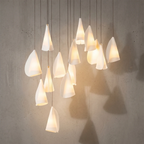 Modern Handmade Porcelain Petal Pendant Light by Bling Lighting Studio