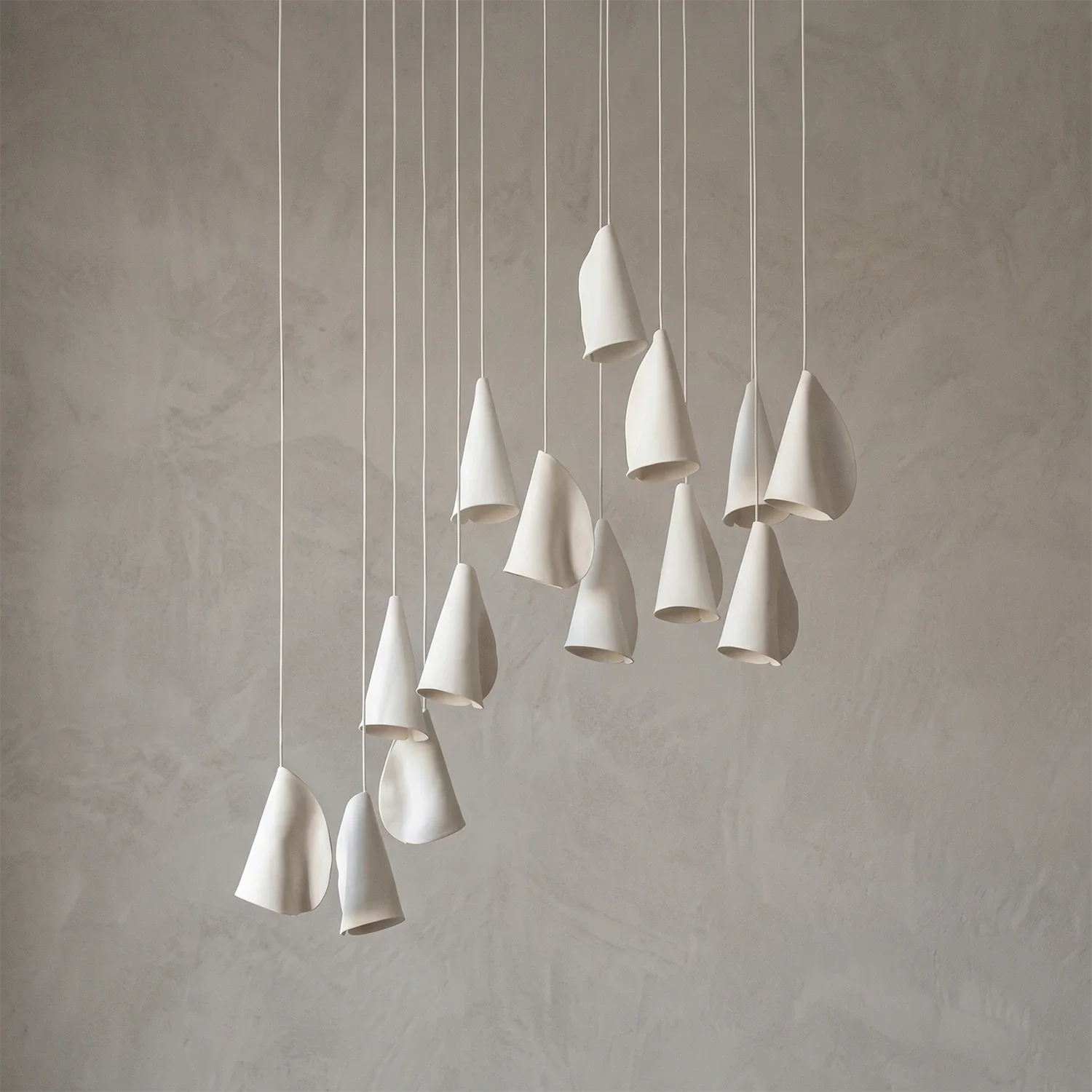 Modern Handmade Porcelain Petal Pendant Light by Bling Lighting Studio