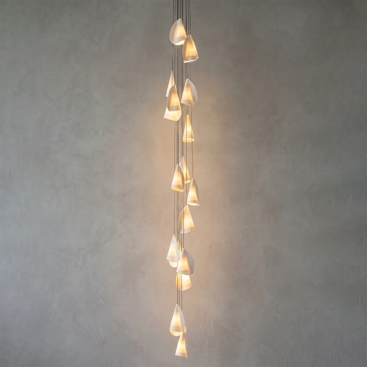 Modern Handmade Porcelain Petal Pendant Light by Bling Lighting Studio