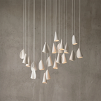 Modern Handmade Porcelain Petal Pendant Light by Bling Lighting Studio