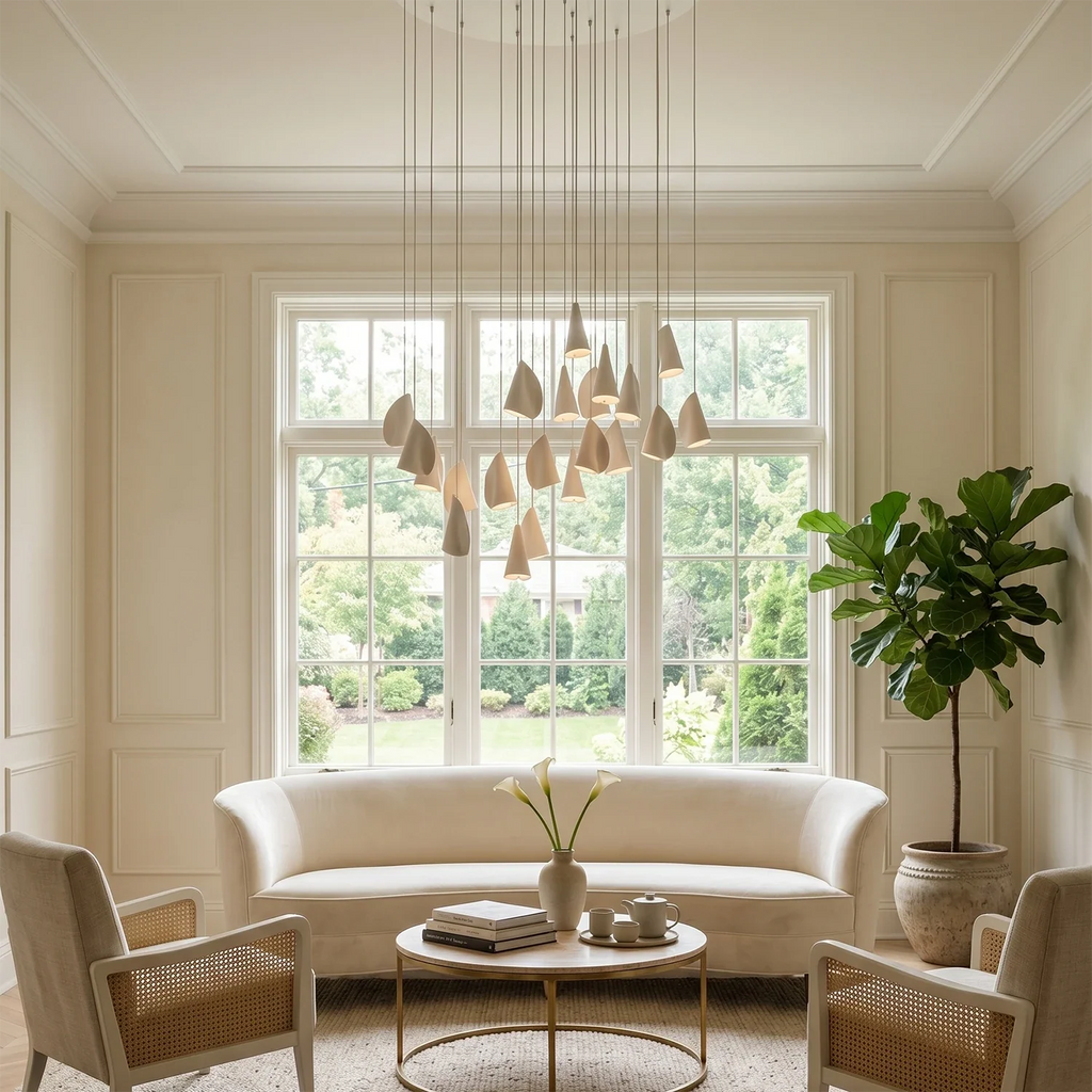 Modern Handmade Porcelain Petal Pendant Light by Bling Lighting Studio