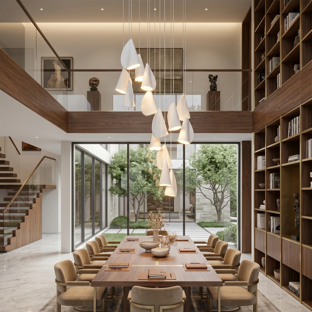 Modern Handmade Porcelain Petal Pendant Light by Bling Lighting Studio