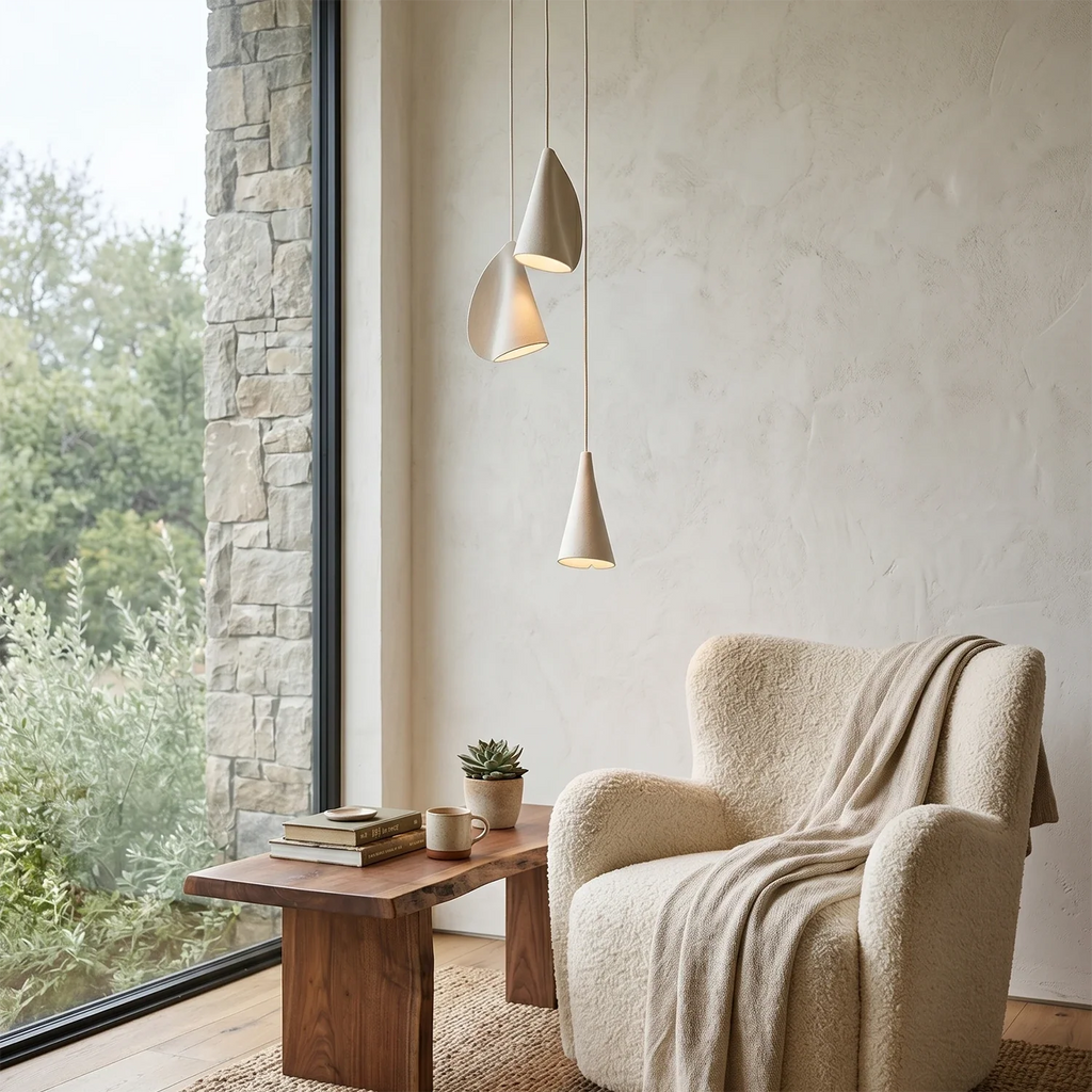 Modern Handmade Porcelain Petal Pendant Light by Bling Lighting Studio