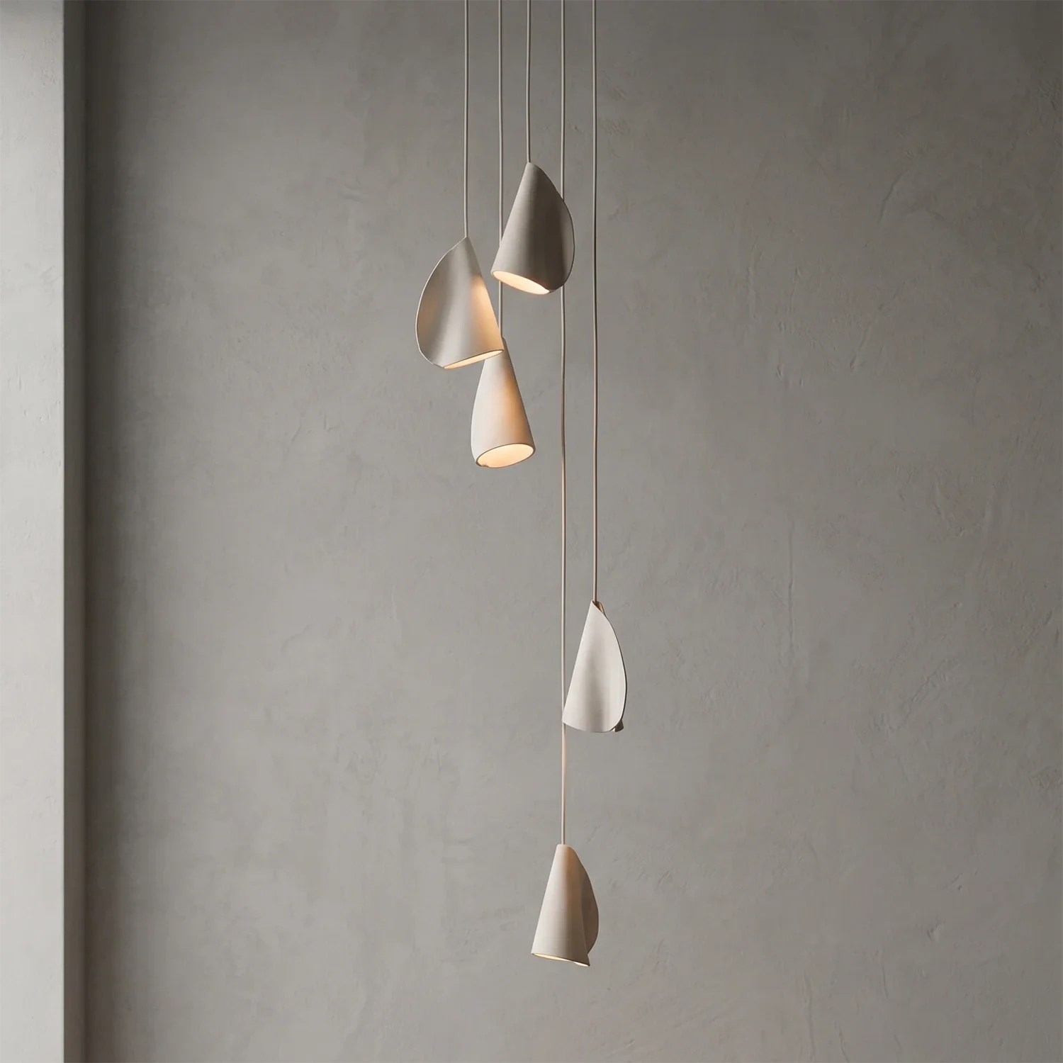 Modern Handmade Porcelain Petal Pendant Light by Bling Lighting Studio