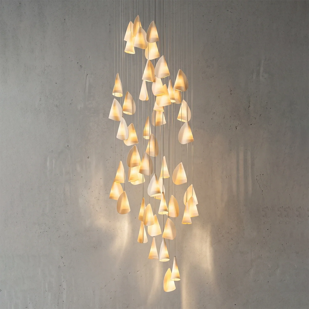 Modern Handmade Porcelain Petal Pendant Light by Bling Lighting Studio