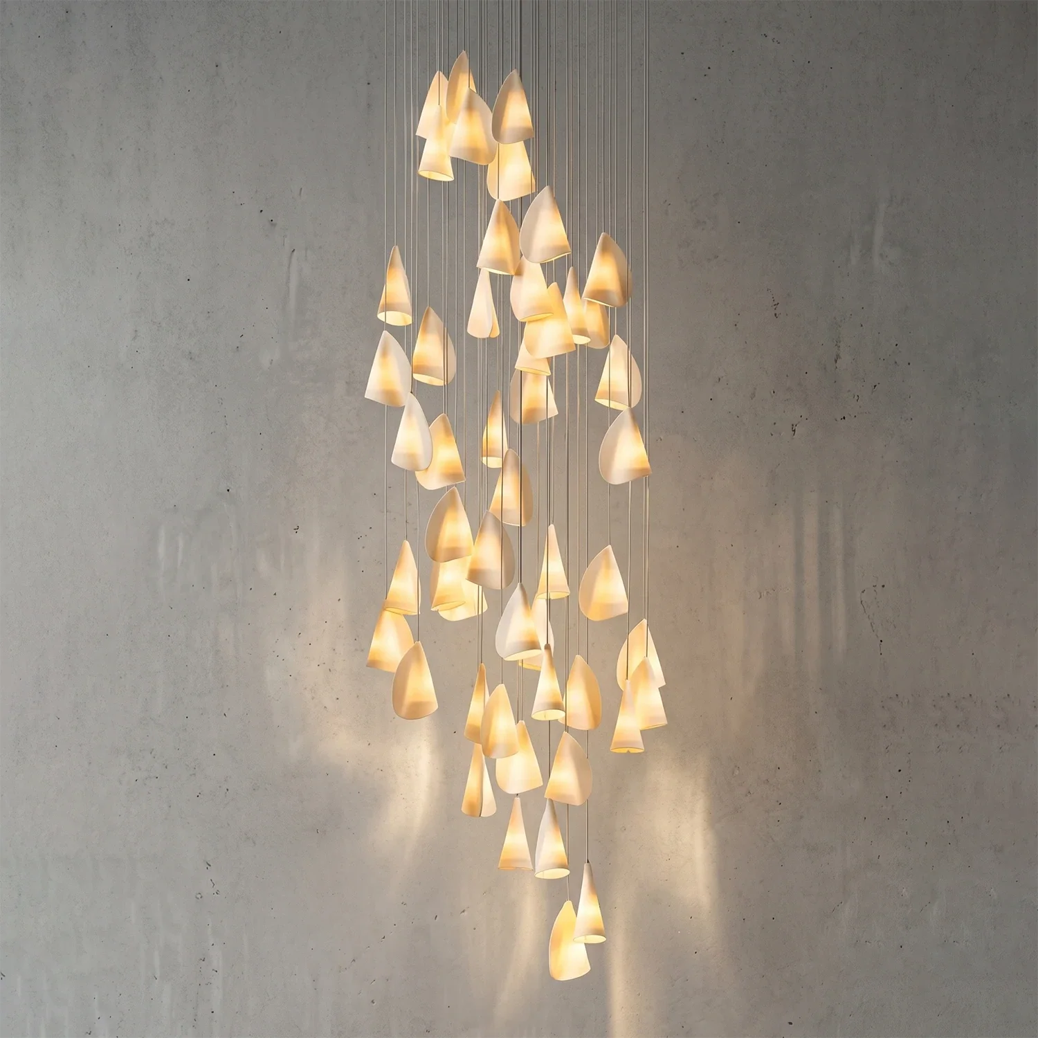Modern Handmade Porcelain Petal Pendant Light by Bling Lighting Studio