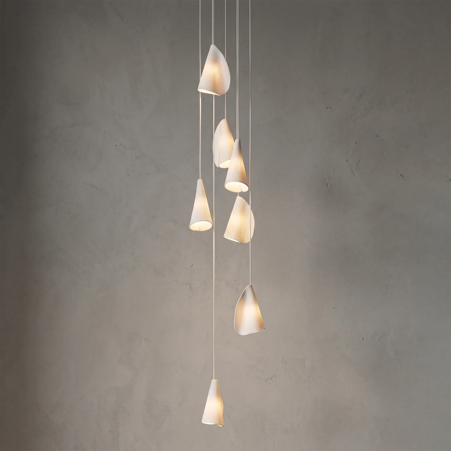 Modern Handmade Porcelain Petal Pendant Light by Bling Lighting Studio