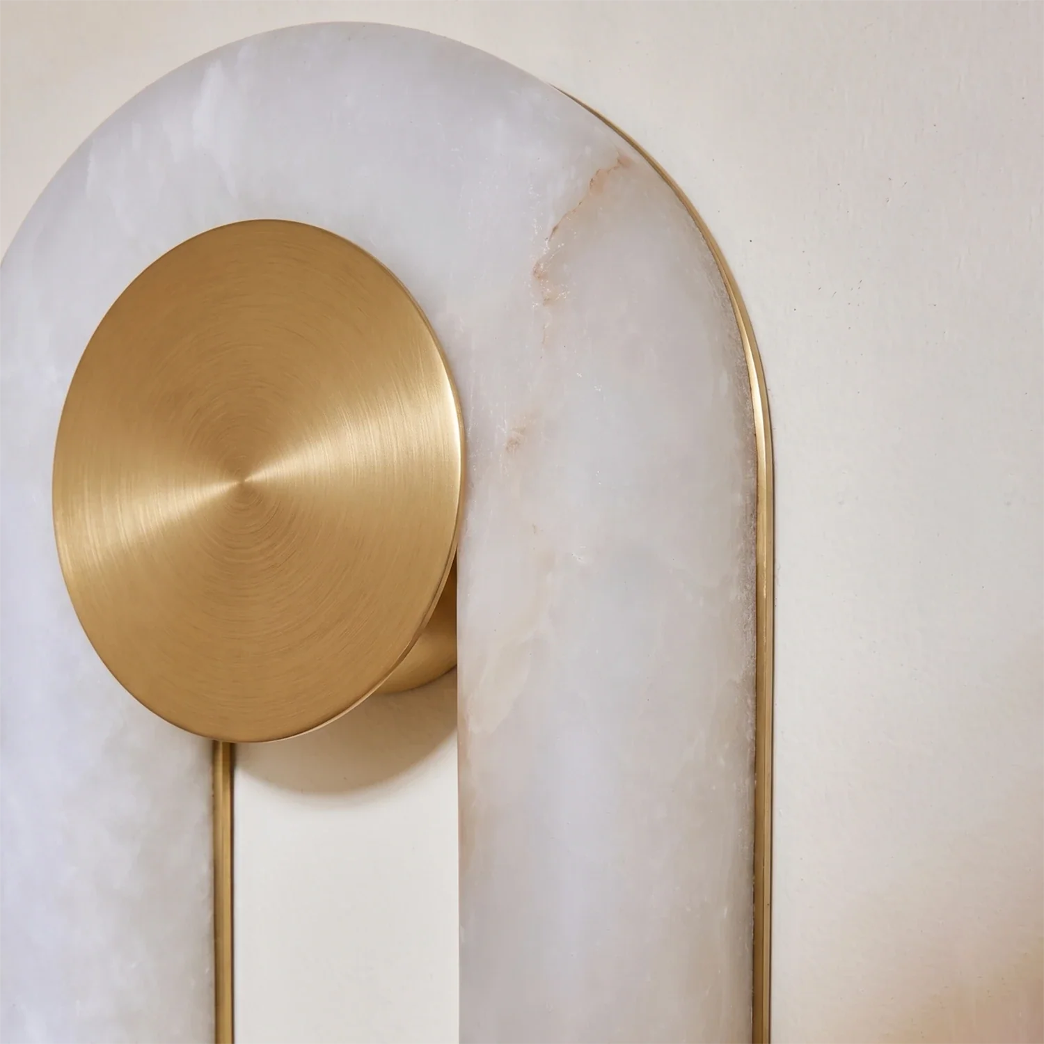 Modern J-Shape Alabaster Wall Sconce by Bling Lighting Studio