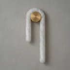 Modern J-Shape Alabaster Wall Sconce by Bling Lighting Studio
