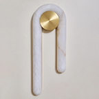Modern J-Shape Alabaster Wall Sconce by Bling Lighting Studio