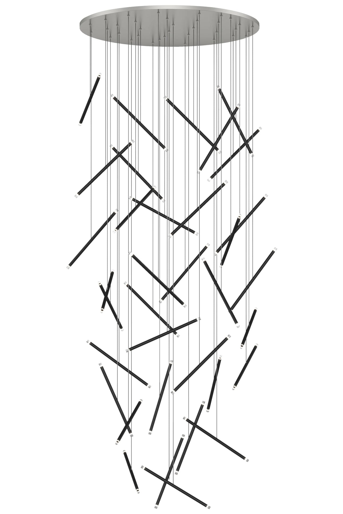 Modern Long Chandelier for High Ceiling & Staircase close-up of modern stick pendant lights