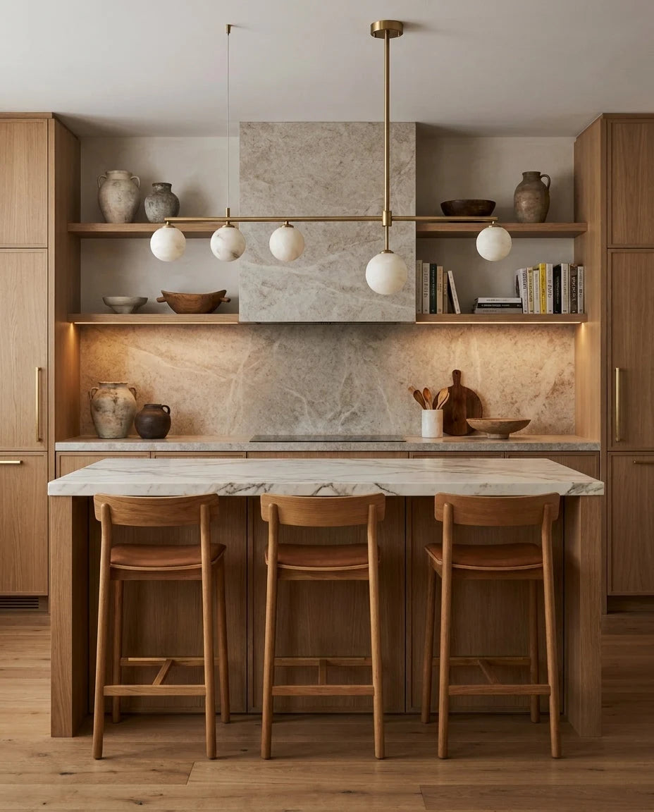 Montarion Five-Globe Alabaster Chandelier, product view 2