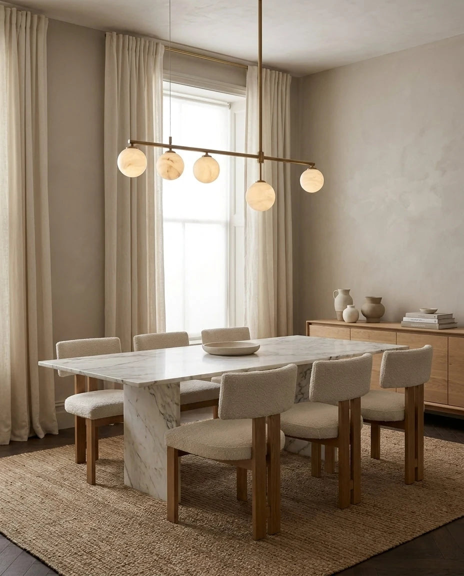 Montarion Five-Globe Alabaster Chandelier, product view 7