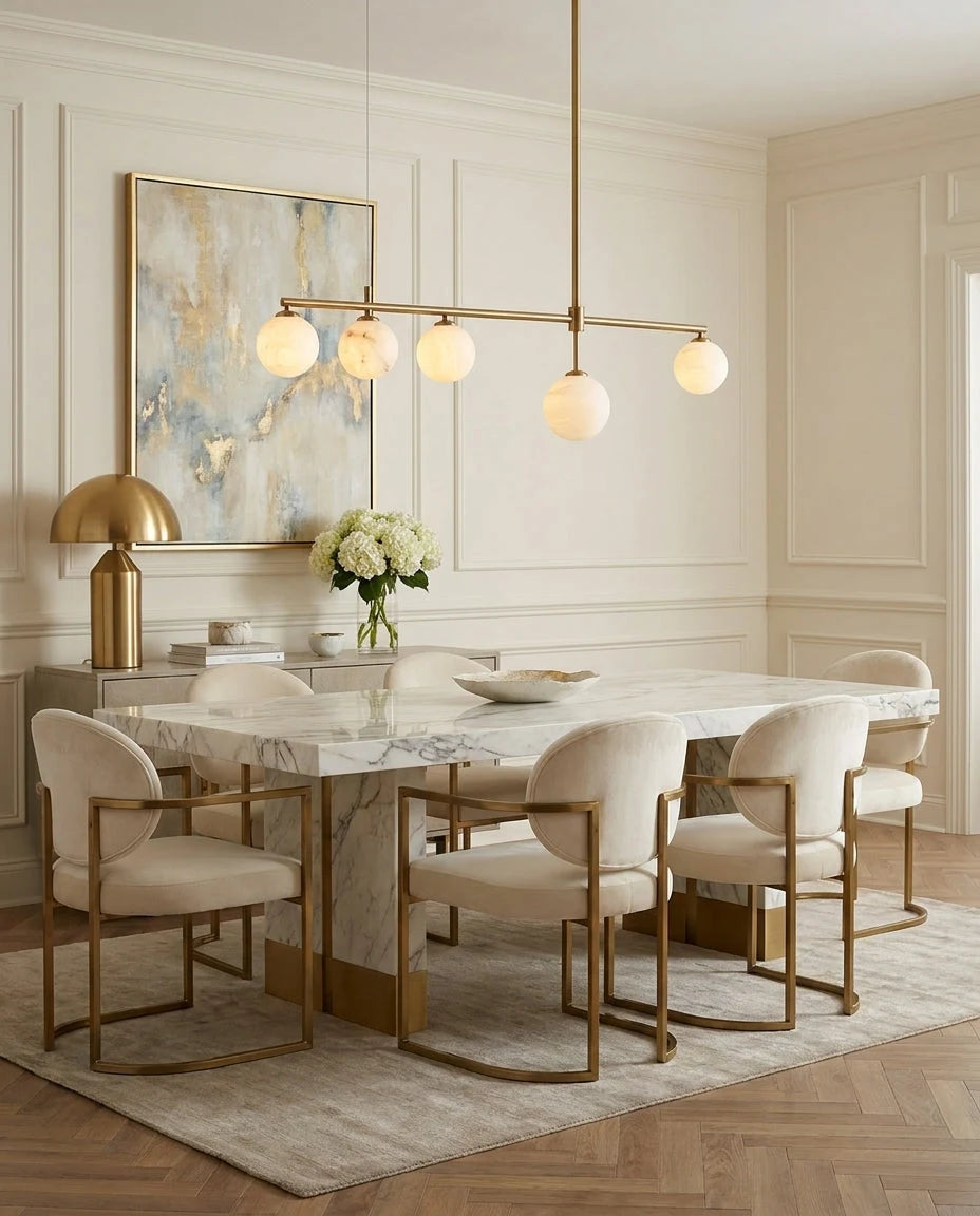 Montarion Five-Globe Alabaster Chandelier, product view 9