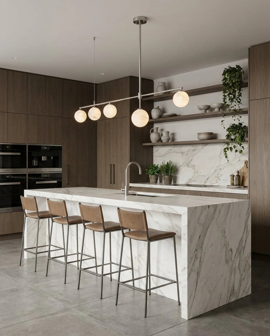 Montarion Five-Globe Alabaster Chandelier, product view 10