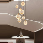 Moonshade Alabaster Disc Stairwell Lighting Chandelier pendant light fixture view