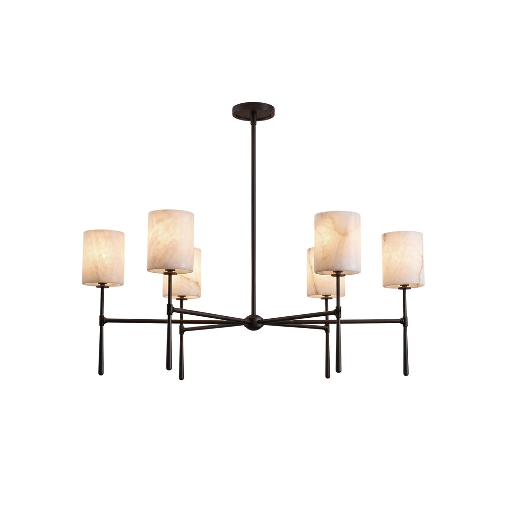 Multi-Arm Alabaster Cylinder Chandelier, product view 1