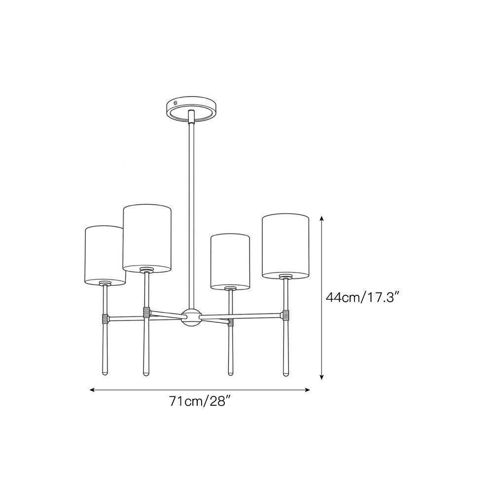 Multi-Arm Alabaster Cylinder Chandelier, product view 3