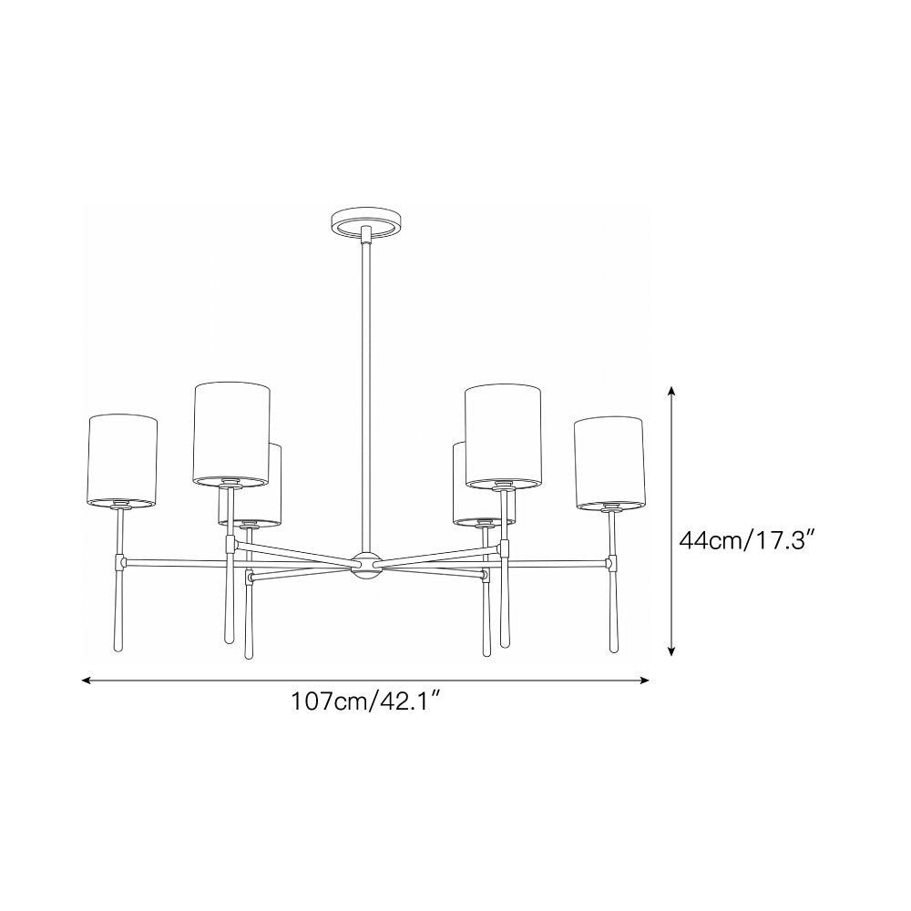 Multi-Arm Alabaster Cylinder Chandelier, product view 4