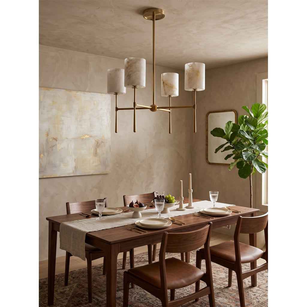 Multi-Arm Alabaster Cylinder Chandelier, product view 8