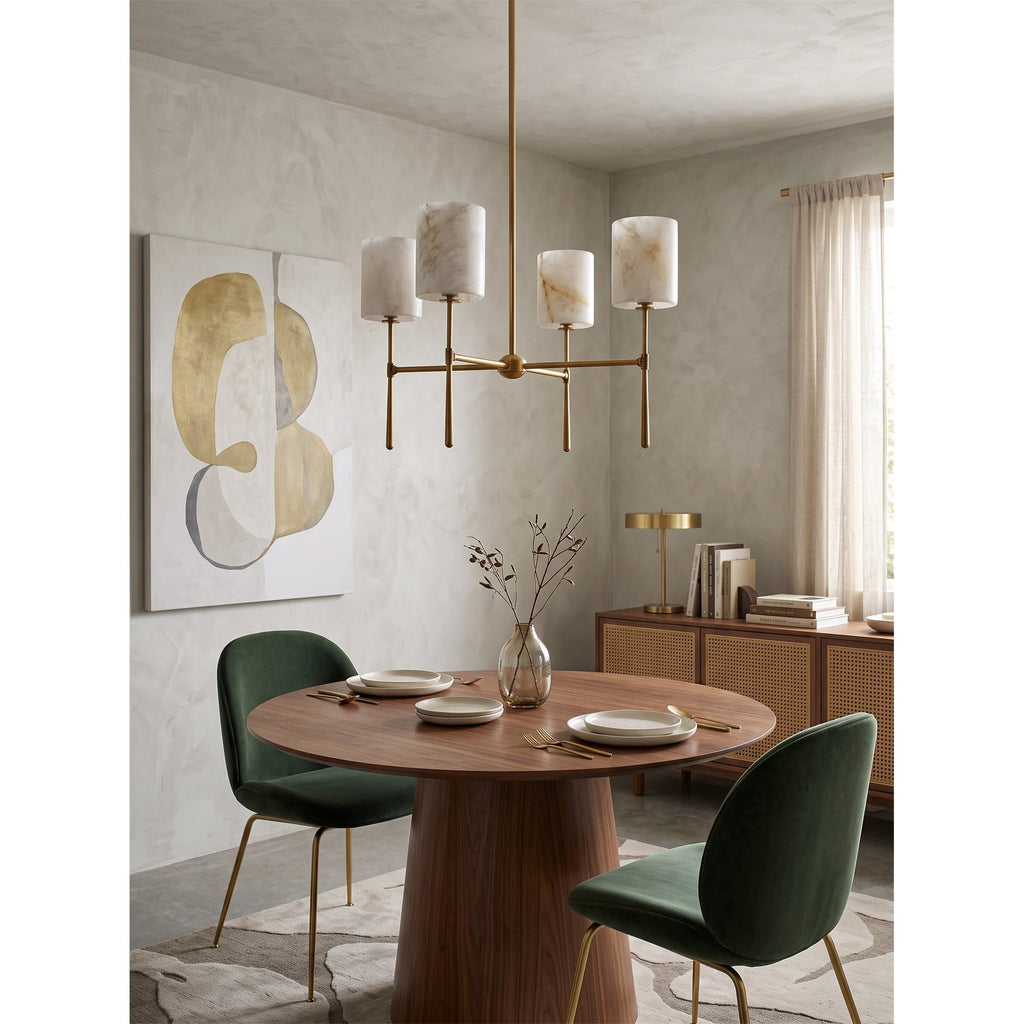 Multi-Arm Alabaster Cylinder Chandelier, product view 12