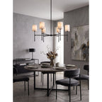 Multi-Arm Alabaster Cylinder Chandelier, product view 14
