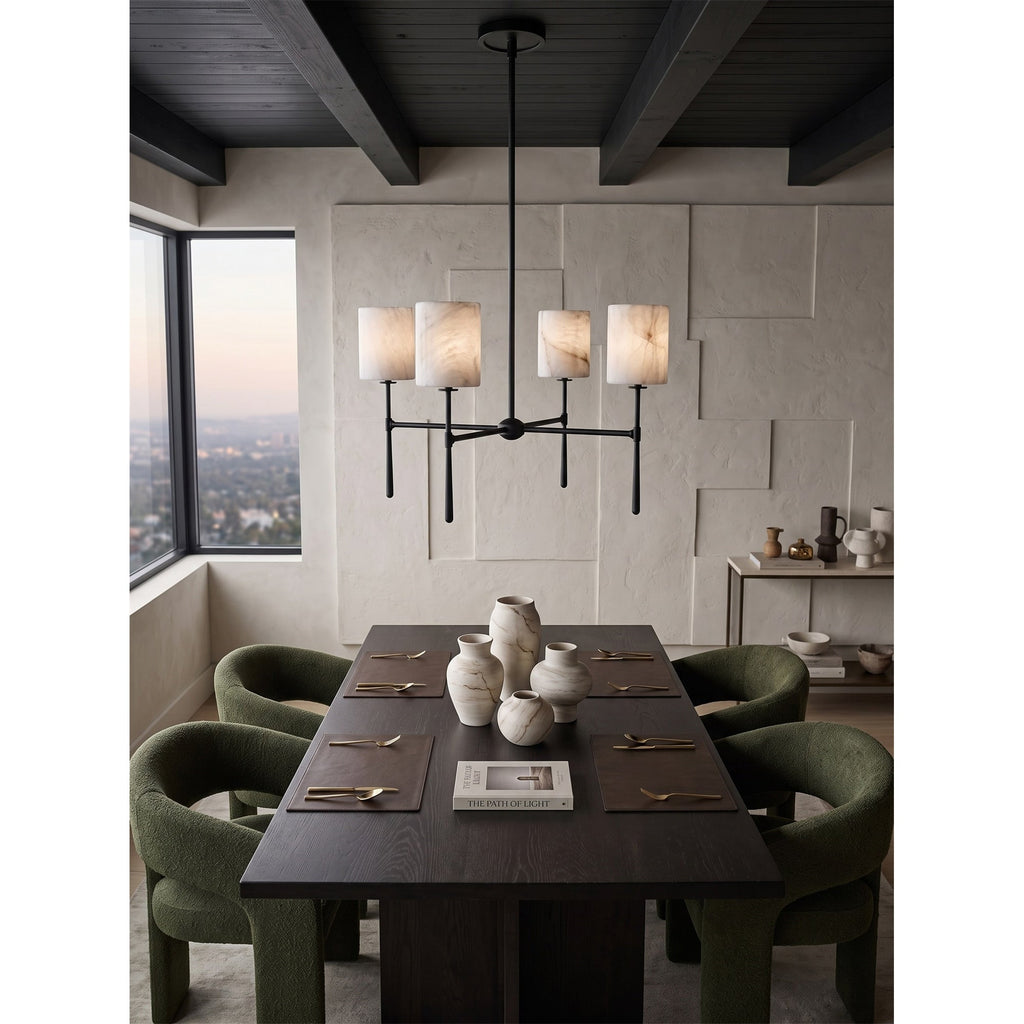 Multi-Arm Alabaster Cylinder Chandelier, product view 16