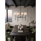 Multi-Arm Alabaster Cylinder Chandelier, product view 16