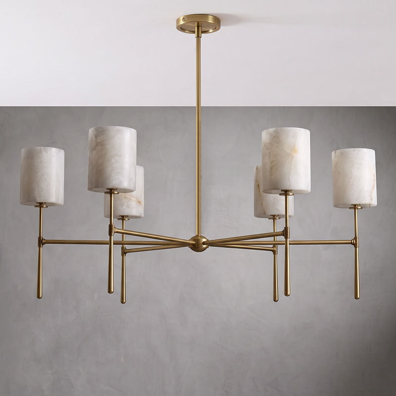 Multi-Arm Alabaster Cylinder Chandelier, product view 20