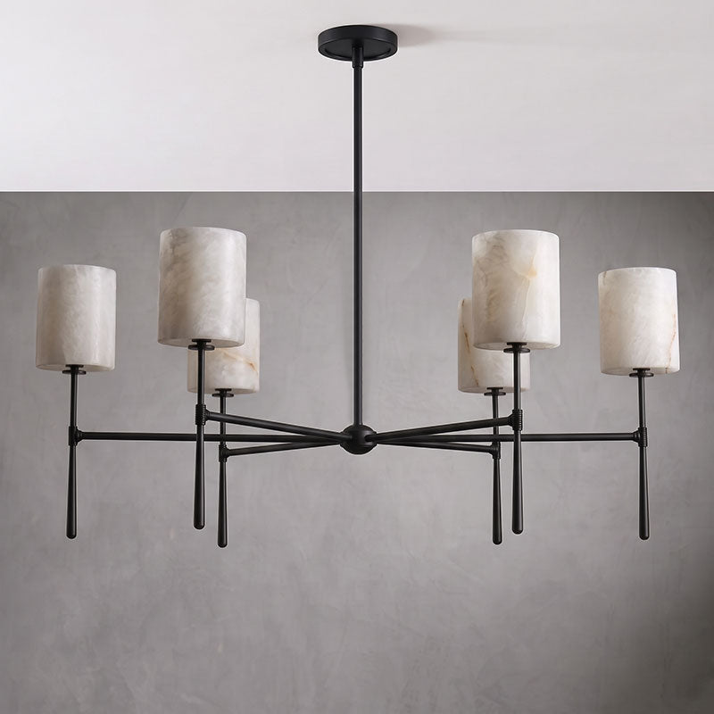 Multi-Arm Alabaster Cylinder Chandelier, product view 21