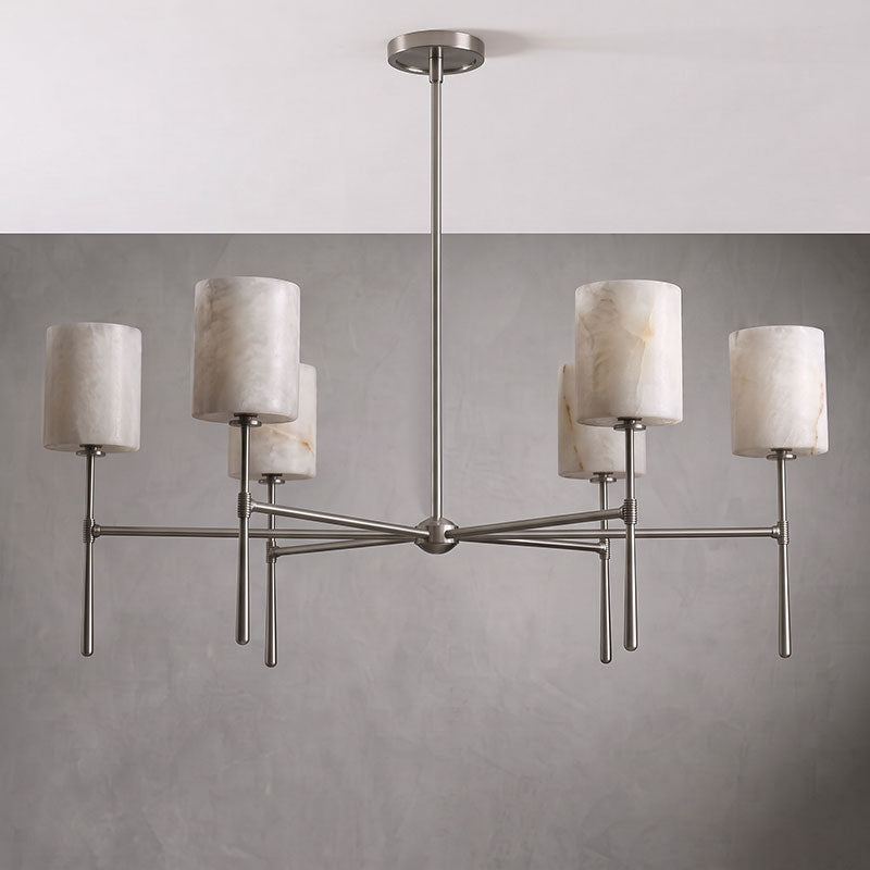 Multi-Arm Alabaster Cylinder Chandelier, product view 22