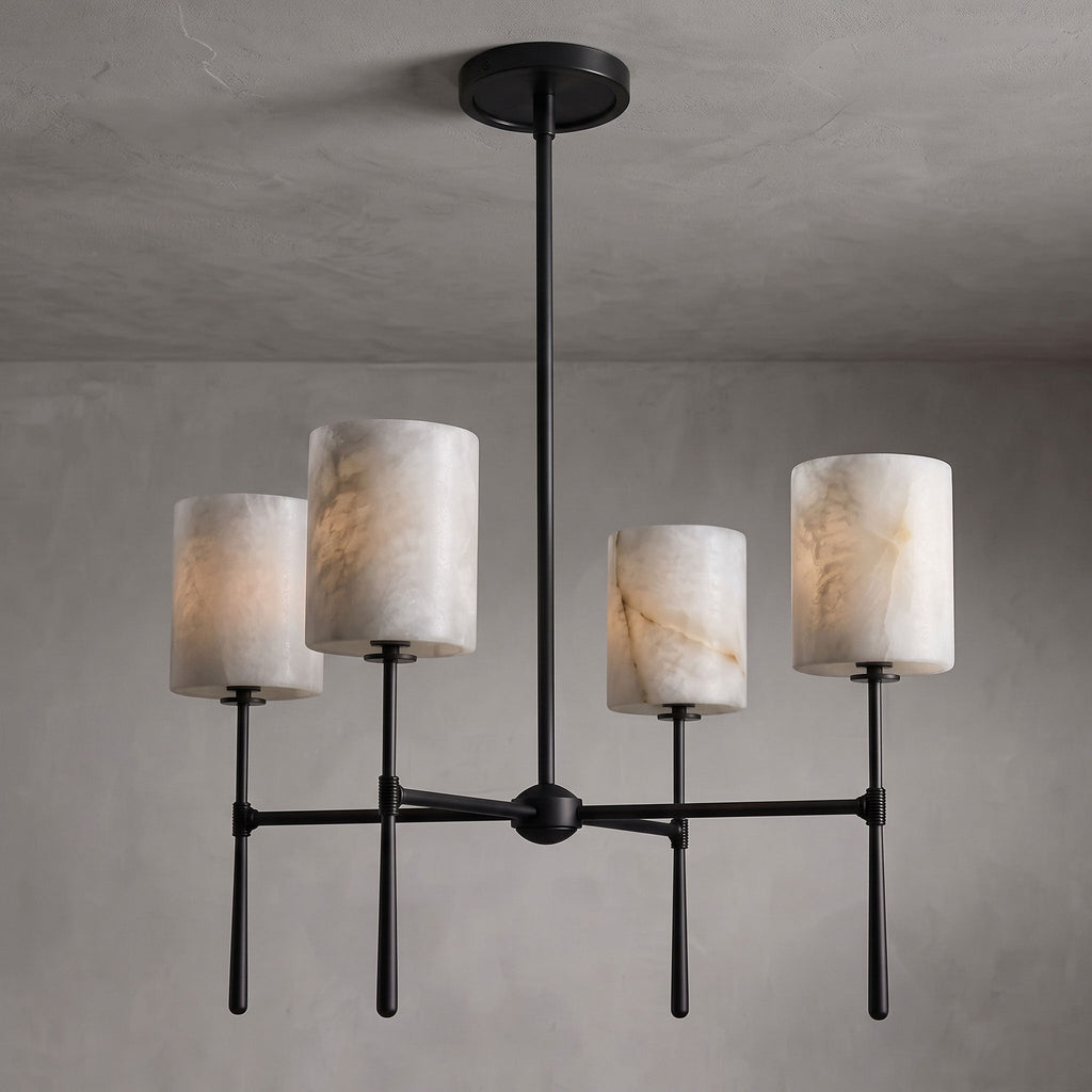 Multi-Arm Alabaster Cylinder Chandelier, product view 24