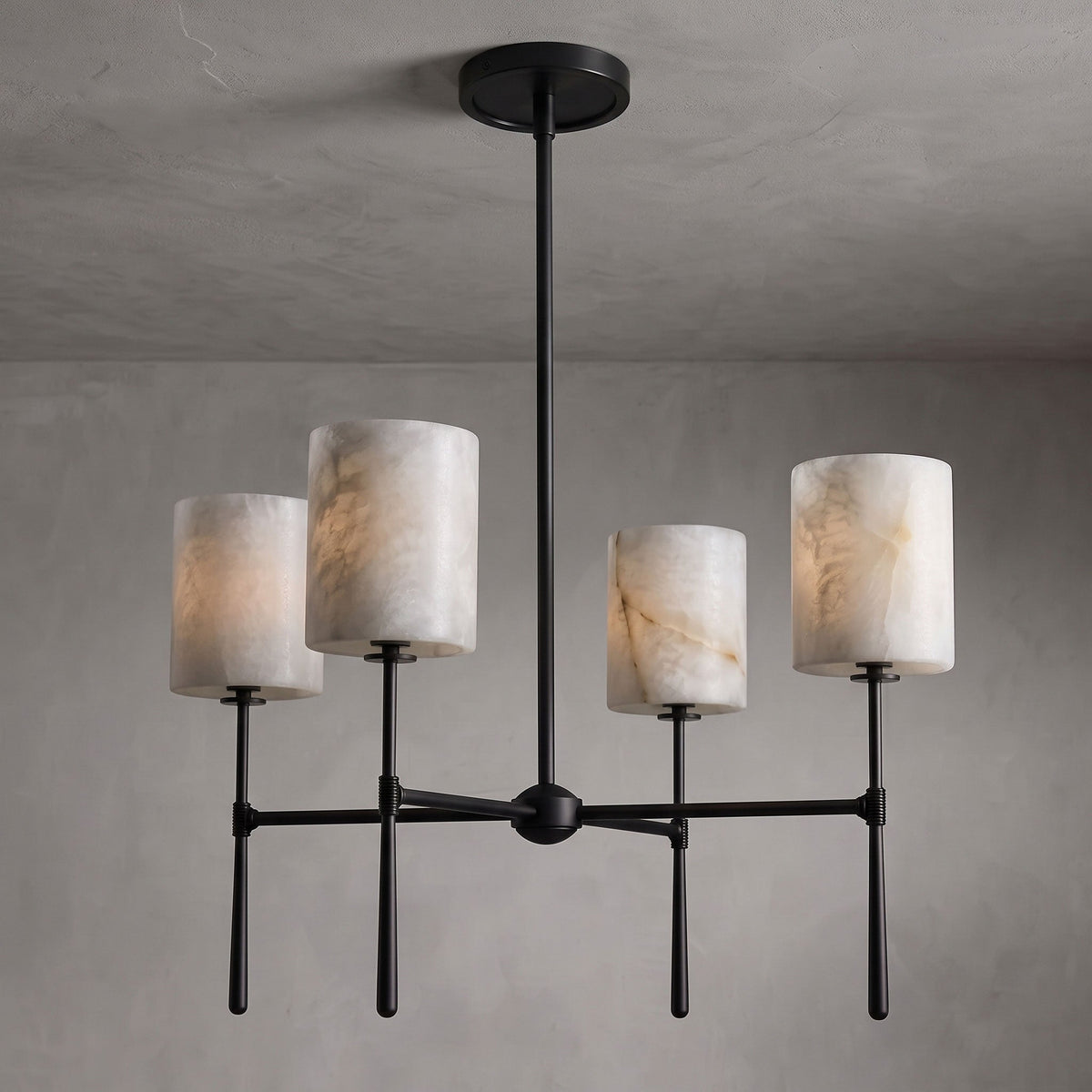 Multi-Arm Alabaster Cylinder Chandelier, product view 24