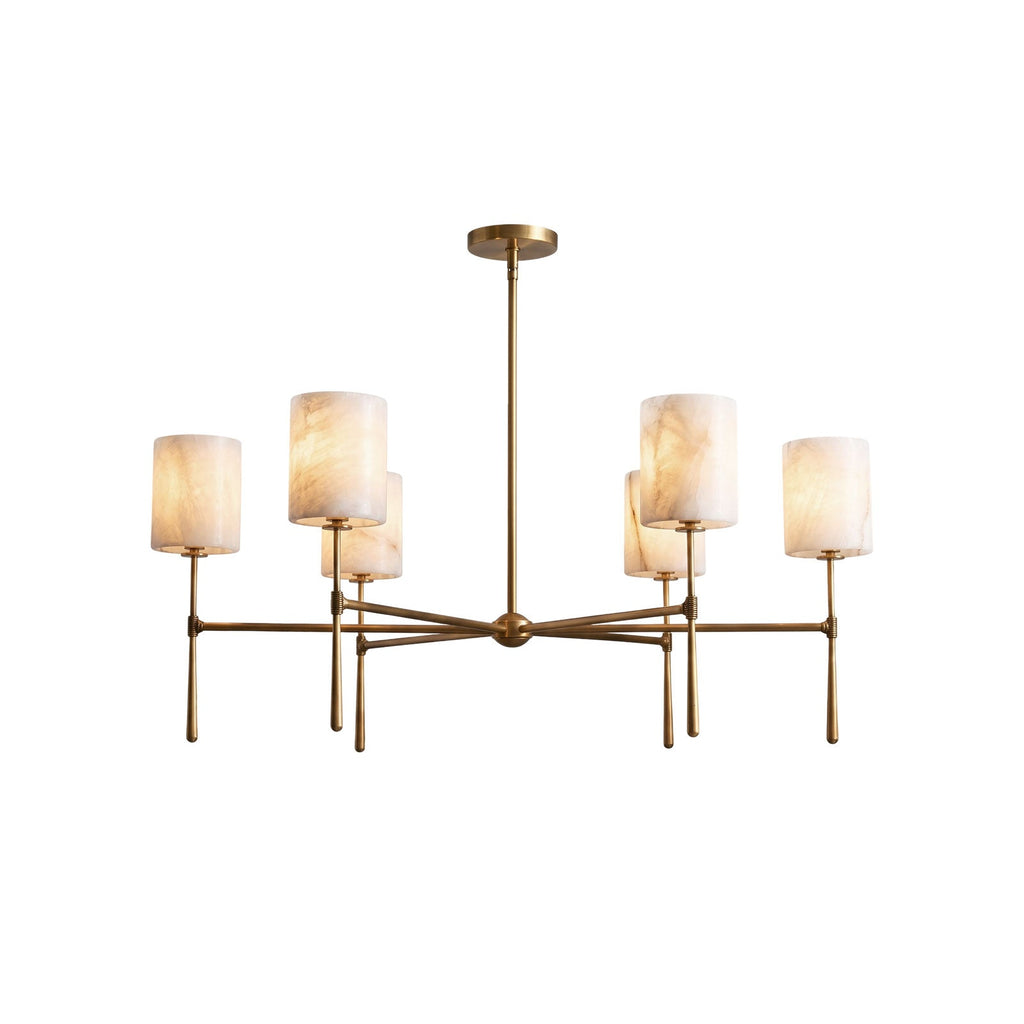 Multi-Arm Alabaster Cylinder Chandelier, product view 30