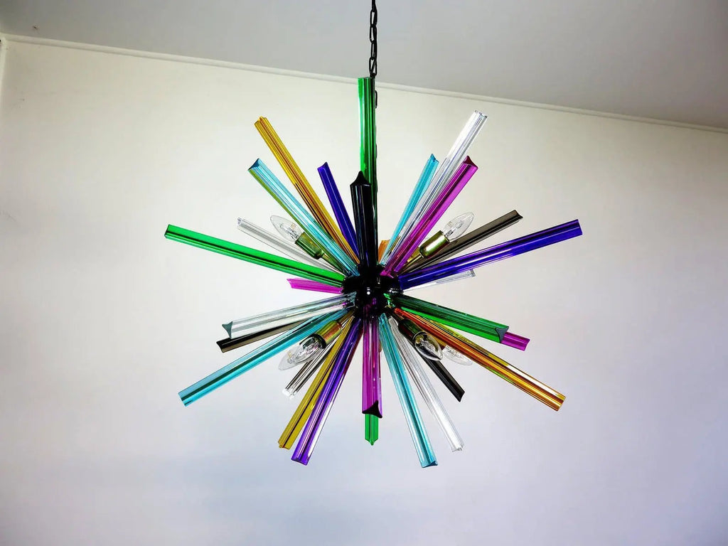 Murano Chandelier – Sputnik – 30 prisms – Multi
