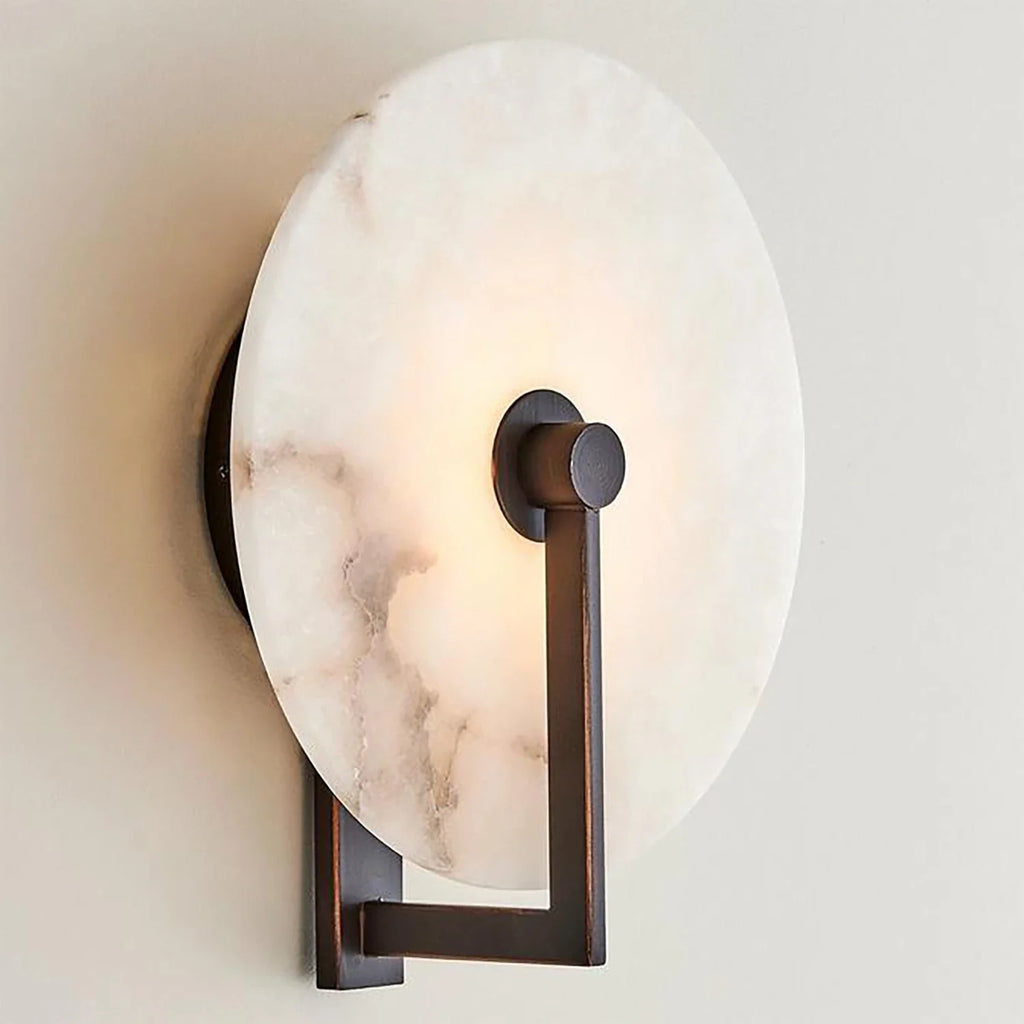 Natural Alabaster Disc LED Wall Sconce by Bling Lighting Studio