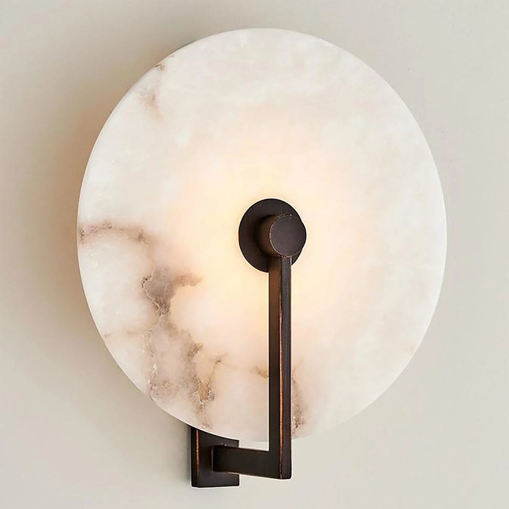 Natural Alabaster Disc LED Wall Sconce by Bling Lighting Studio