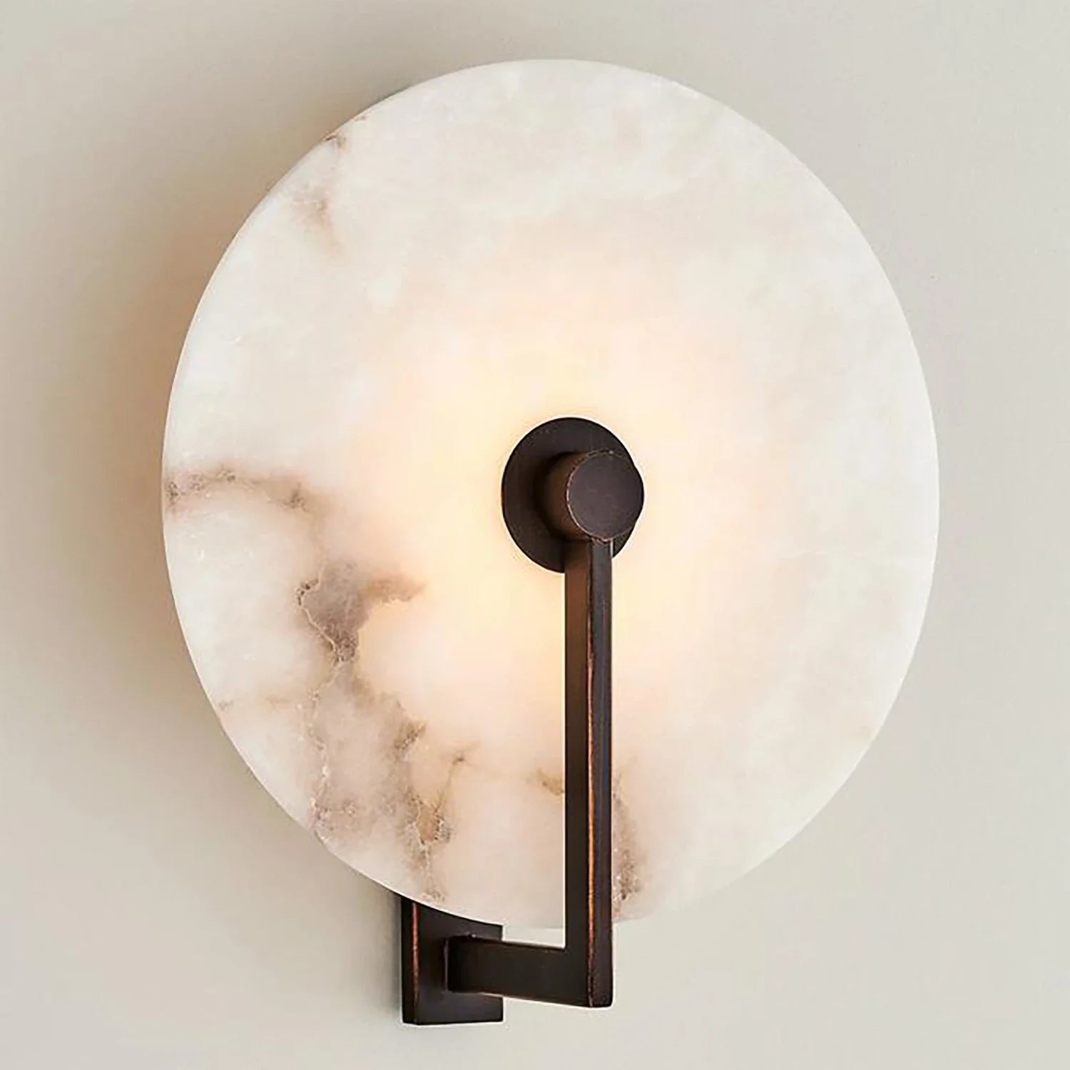 Natural Alabaster Disc LED Wall Sconce by Bling Lighting Studio