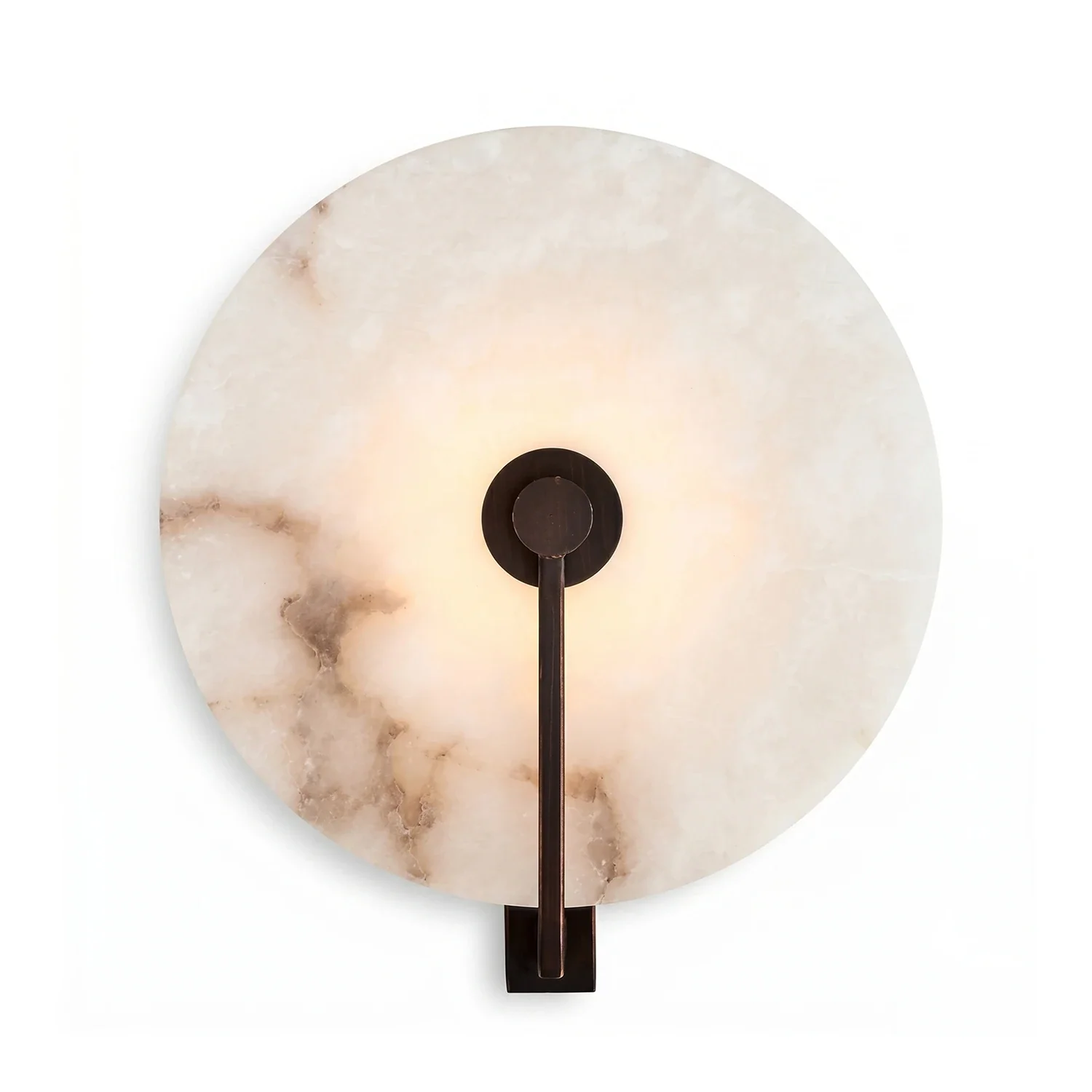 Natural Alabaster Disc LED Wall Sconce by Bling Lighting Studio