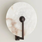 Natural Alabaster Disc LED Wall Sconce by Bling Lighting Studio